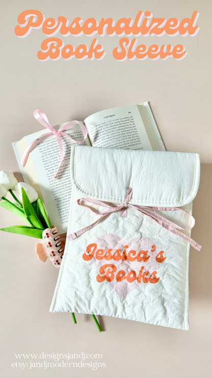 Personalized Book Sleeve with Your Custom Text