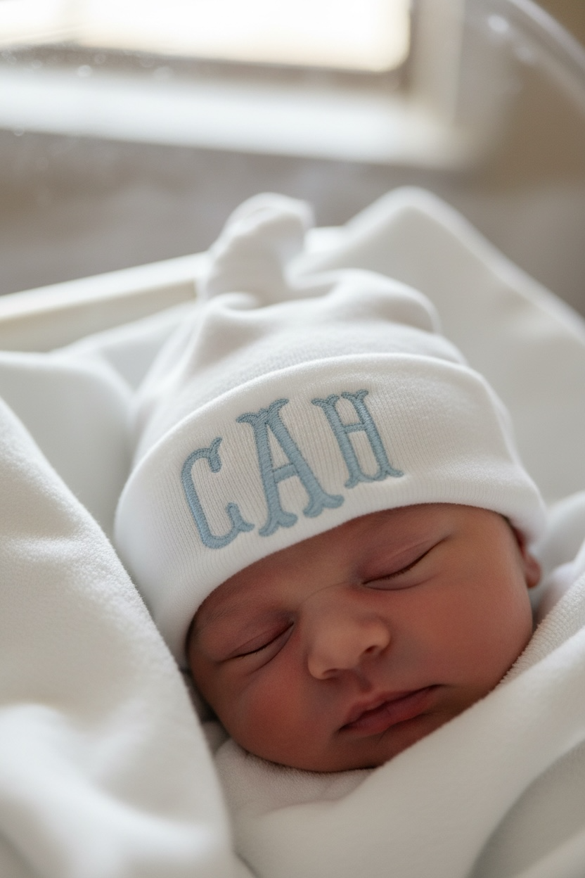 personalized embroidered newborn hat with monogram custom baby initial hospital beanie coming home outfit baby girl name cap baby boy announcement hat infant knit hat for hospital photos newborn photo prop personalized baby shower gift custom gender reveal baby beanie monogrammed infant cap soft newborn hospital outfit accessory custom stitched baby initials hat newborn girl embroidered beanie newborn boy personalized cap custom baby name hospital hat unique baby shower keepsake gift coming home outfit idea
