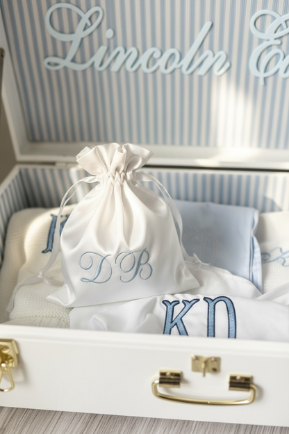 personalized bride satin dust bag personalized wedding day bag embroidered bridal jewelry pouch bridesmaid getting ready bag personalized bridesmaid gift bag satin bridal party gift custom initial wedding bag bride honeymoon travel bag personalized honeymoon jewelry pouch small satin storage bag wedding jewelry travel pouch bridal shower gift for bride bridesmaid wedding day gift bulk bridesmaid gift bags custom bridal party bags bride to be travel accessory embroidered satin gift pouch