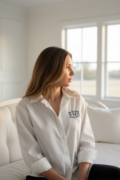 monogram button down oversize shirt bridal party matching top personalized initial long sleeve wedding day loungewear outfit bachelorette getting ready shirt bridesmaid button down pajama style bridal shirt custom wedding morning outfit bride bridesmaid matching shirts bridal party pajama personalized bridal party gift wedding morning getting ready outfit engagement party shirt honeymoon loungewear bridal shower gift custom monogram bridesmaid oversized top bridal party matching wedding morning