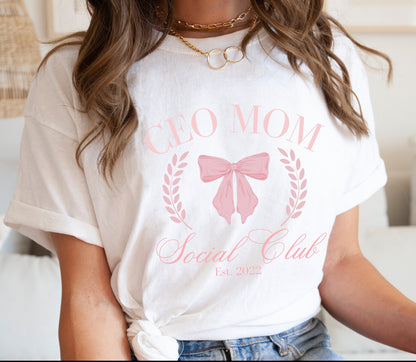 Personalized CEO Mom Social Club T-Shirt