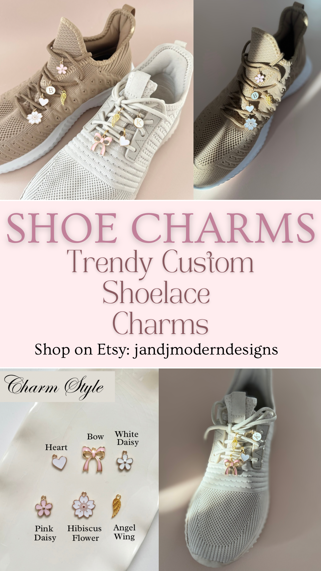 Shoe Charms for Women Shoe Lace Charm Accessory for Girl Shoe Charm Trendy Bow Shoe Charm Shoelace Initial Charm Jewelry for Sneaker Charms Shoe Charms for Women Shoe Lace Charm Accessory for Girl Shoe Charm Trendy Bow Shoe Charm Shoelace Initial