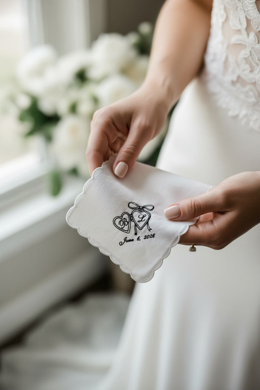 Personalized handkerchief for bride to be with custom text wedding keepsake something blue bridal shower gift engagement gift for best friend meaningful wedding day handkerchief for daughter from mother of the bride heirloom handkerchief personalized bridal accessory  keepsake gift for weddings engagement friend gift wedding memento for bride Personalized wedding handkerchief with custom message for bride something blue gift for bride to be bridal keepsake engagement present wedding day gift