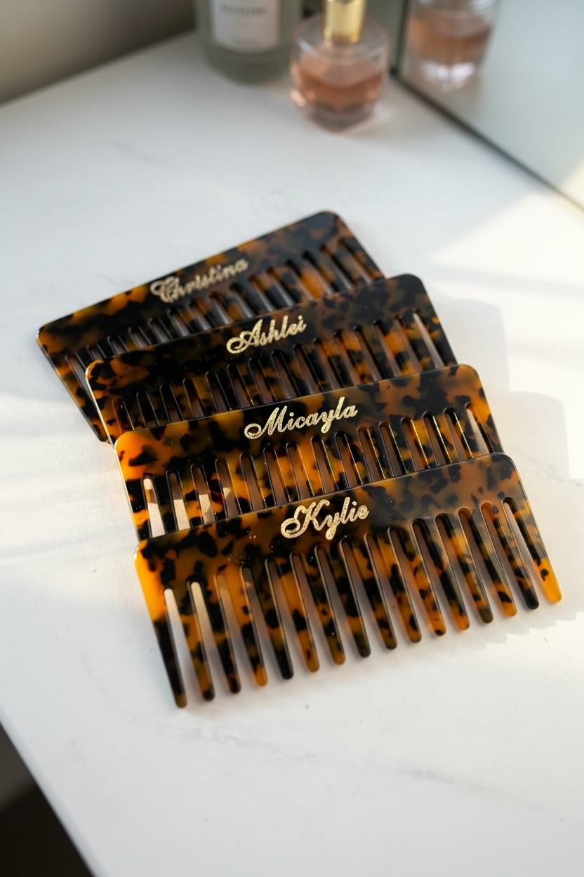 Personalized Tortoise Shell Comb Hair Accessory