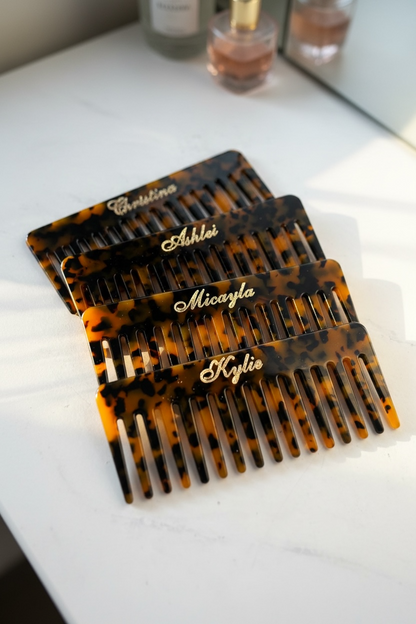 Personalized Tortoise Shell Comb Hair Accessory