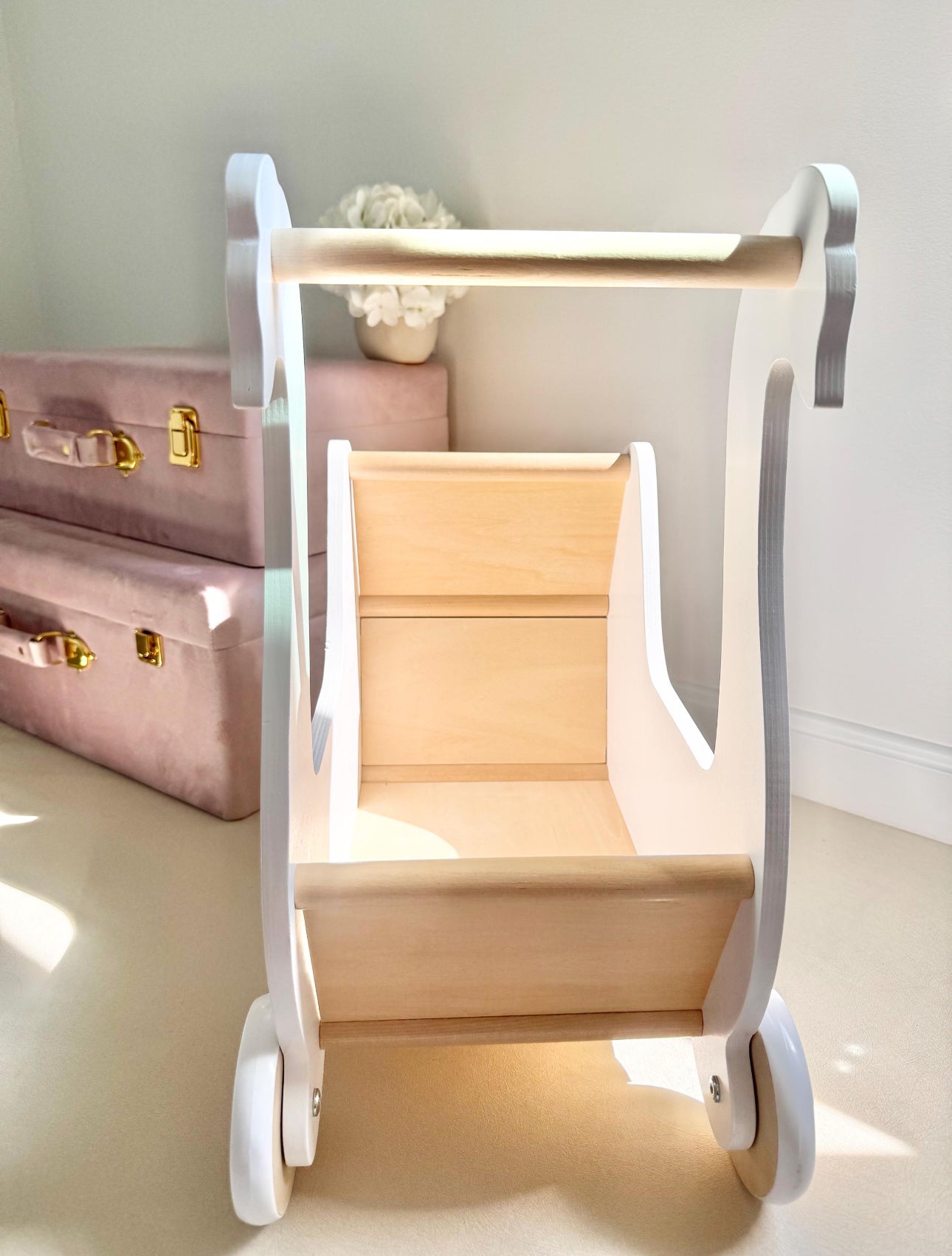 Personalized Doll Stroller Carriage with Name for Toddler Girl First Birthday Present for Niece Nursery Decor Baby Shower Gift for Girl baby doll buggy for toddler girl pink nursery girl gift for granddaughter gift for goddaughter gift for little girl toddler girl gift idea Personalized Baby Keepsake Gift Newborn Baby Christening Gift Baptism Gift Personalized Wooden Baby Keepsake Box Baby Name Gift for Newborn Baby Gift for dress up for little girl clothes storage Gift for toddler 2nd birthday