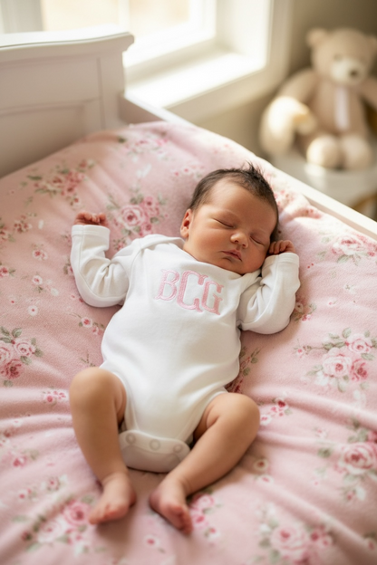 Monogram Baby Onesie Embroidered