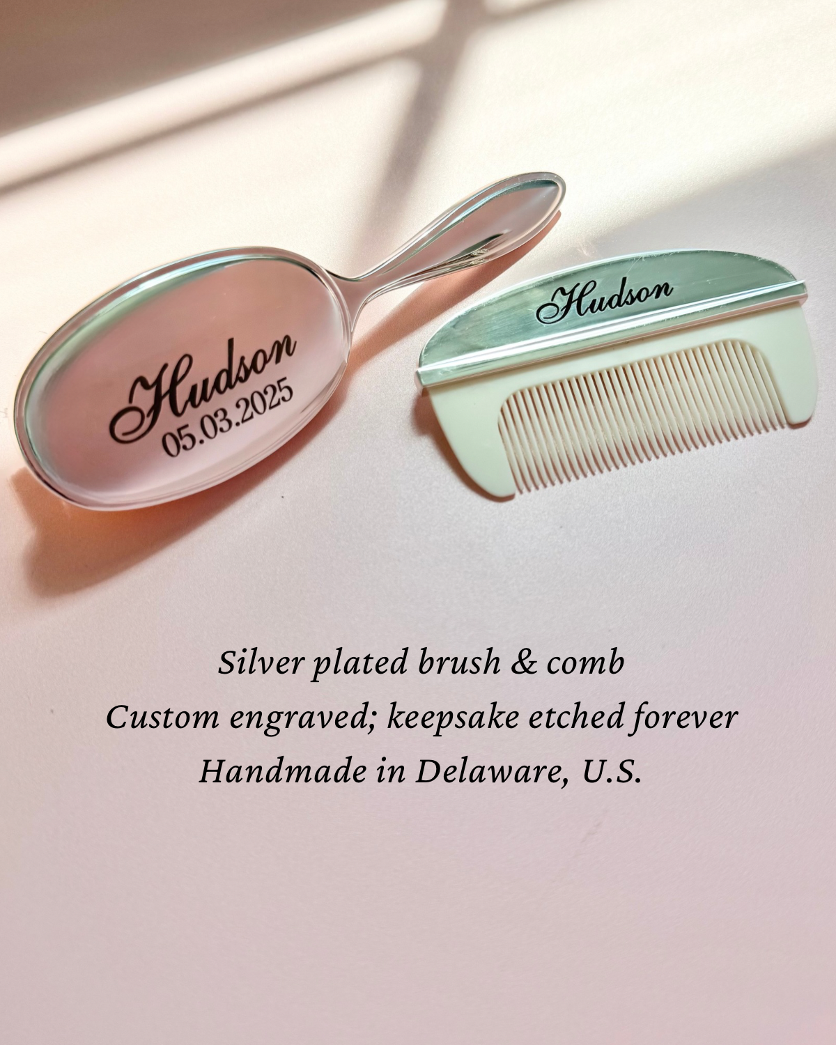 Baby hairbrush with name for baptism gift for first born son personalized heirloom brush for baby keepsake gift for new mom custom baby gift for christening soft bristle brush for newborn baby shower gift idea for baby boy thoughtful gift for nephew baptism day engraved baby brush special keepsake for baby memory box baby grooming brush with name unique baptism gift idea for son or nephew religious gift for infant boy elegant custom baby gift for special occasion for newborn baby boy gift ideas