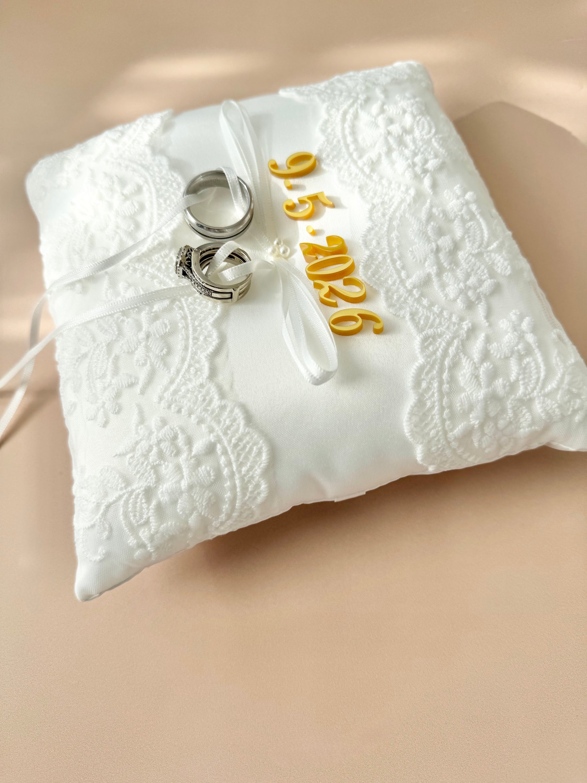 Custom personalized ring bearer pillow wedding band holder lace pearl ring cushion elegant wedding keepsake pillow for ring bearer to carry down the aisle unique wedding ceremony accessory custom wedding ring holder pillow personalized bride groom gift romantic lace ring pillow elegant pearl wedding ring cushion luxury white wedding decor personalized ceremony ring bearer accessory timeless wedding ring holder keepsake pillow for bride and groom wedding day memory gift Ring bearer pillow custom