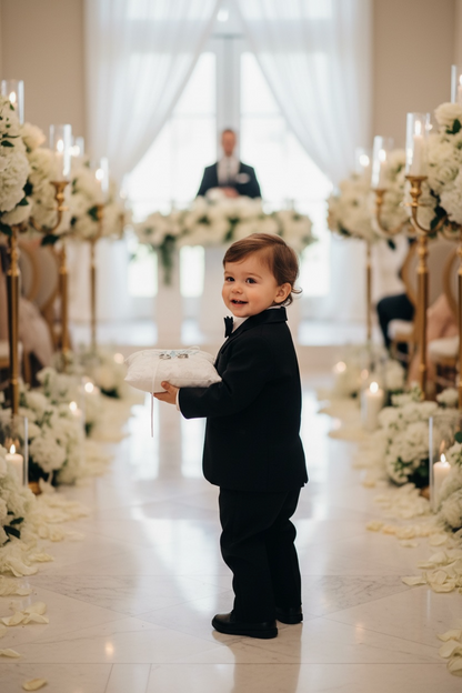 Ring Bearer Pillow Wedding Band Personalized Ring Holder Keepsake Ring Cushion Lace Pearl Pillow