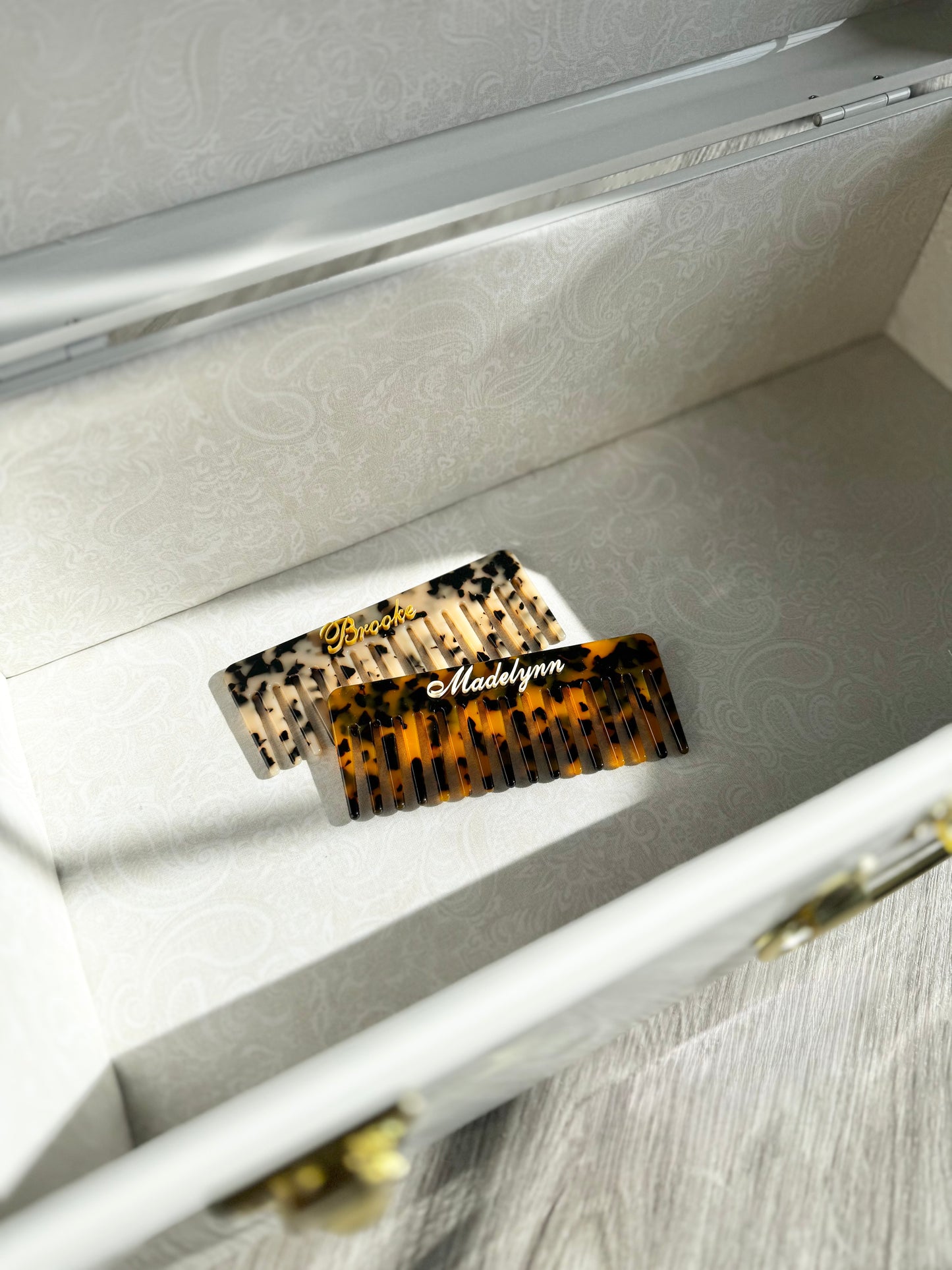 Personalized Tortoise Shell Comb Hair Accessory