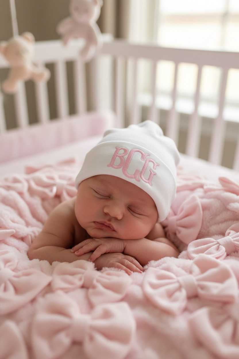 Monogram Baby Hat Embroidered