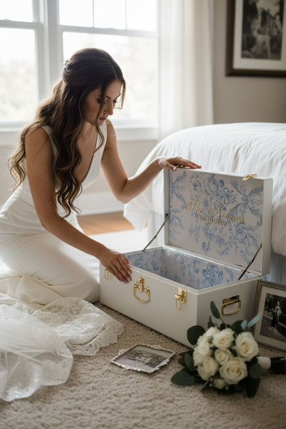 Bride Personalized Keepsake Trunk with Name Wedding Gift