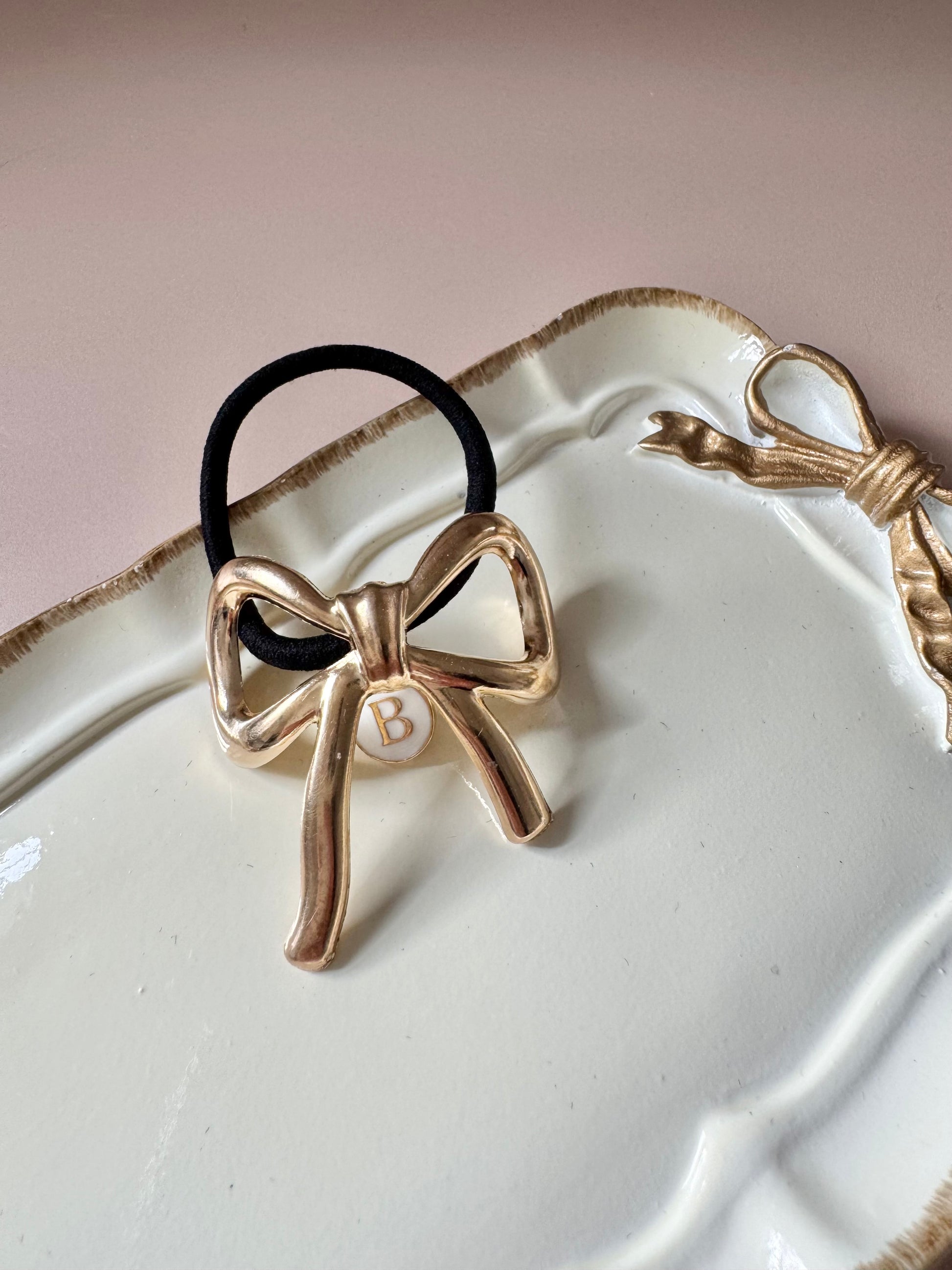 Bow Hair Accessory for Teen Girl Trendy Bow Hair Ponytail Holder for Girl Hair Tie Cuff for Cute Easter Basket Filler Item Young Girl teen birthday gift box filler best friend matching hair luxury hair bow with initial trendy bow hair ponytail cuff