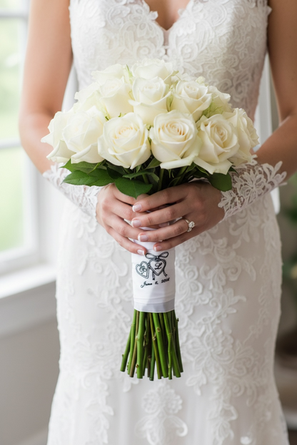 personalized wedding bouquet wrap embroidered initials bride keepsake gift custom bridal bouquet handle wrap wedding date embroidery something blue bouquet ribbon personalized bride gift heirloom embroidered bouquet wrap monogram bride accessory unique bridal shower gift personalized bouquet wrap keepsake custom wedding bouquet ribbon elegant embroidered bridal bouquet accessory sentimental bride gift wedding day bouquet wrap monogrammed bouquet ribbon custom bride keepsake gift embroidered wrap