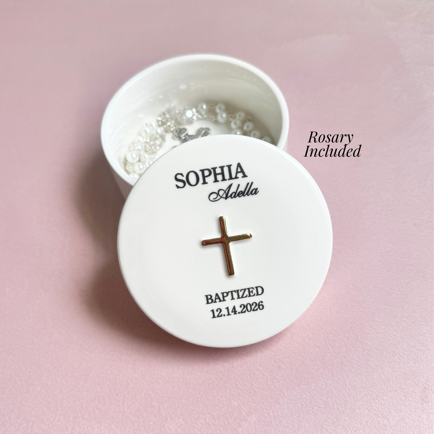 Baby baptism gift idea for newborn girl luxury baptism gift for gift for girl baby girl baptism keepsake gift rosary for daughter baptism gift for granddaughter baptism gift for goddaughter baptism gift idea jewelry dish for granddaughter first holy communion gift for goddaughter catholic gift for little girl baptism gift for Christmas from grandmother to grandson first Holly Union gift for nephew first holy communion gift for niece gift for baptism party gift with name for baptism girl gift