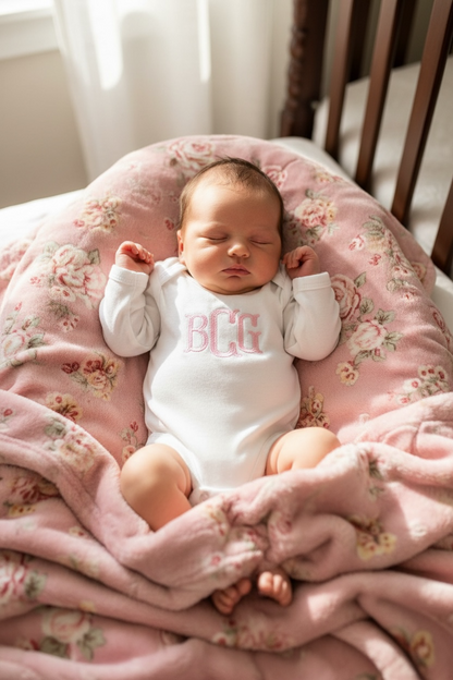 Monogram Baby Onesie Embroidered