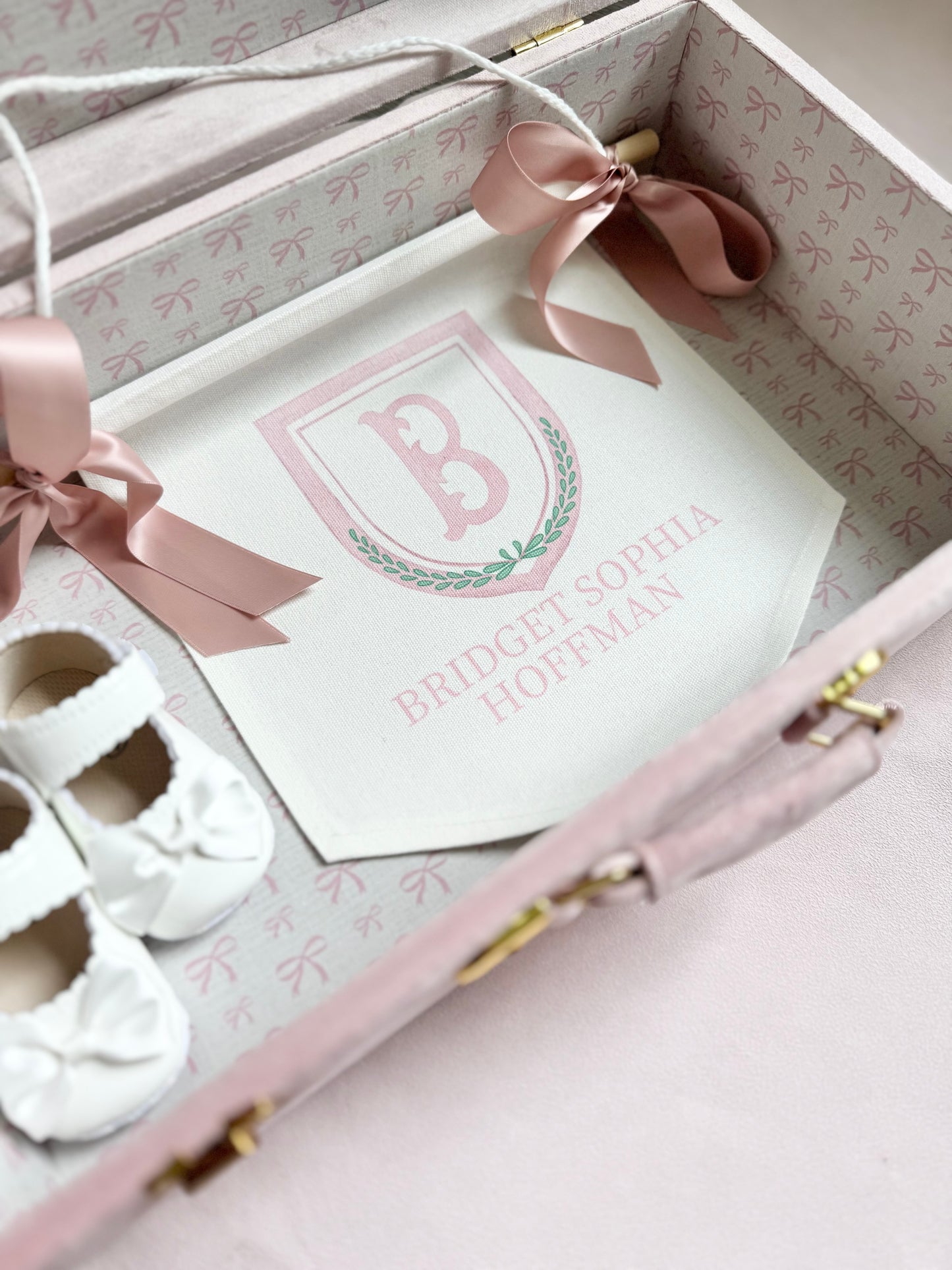 baby announcement banner girl baptism party decor for toddler first birthday pink banner canvas with name personalized bassinet sign monogram crest flag elegant nursery wall hanging custom baby shower decoration keepsake for newborn photo backdrop baptism reception decor toddler birthday banner personalized girl birthday banner baptism day celebration pink and white christening decoration custom monogrammed flag unique baby gift idea personalized banner for girls first birthday party decor pink