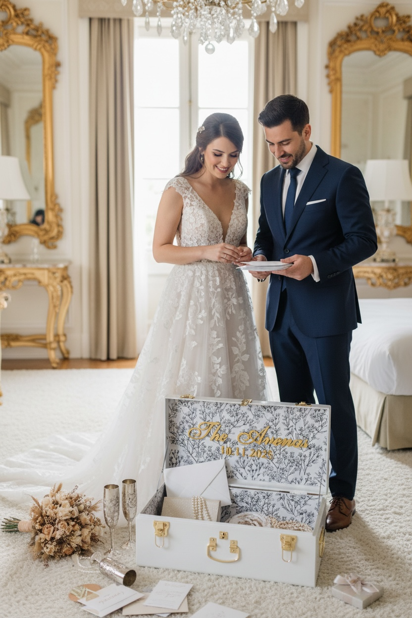 Bride Personalized Keepsake Trunk with Name Wedding Gift