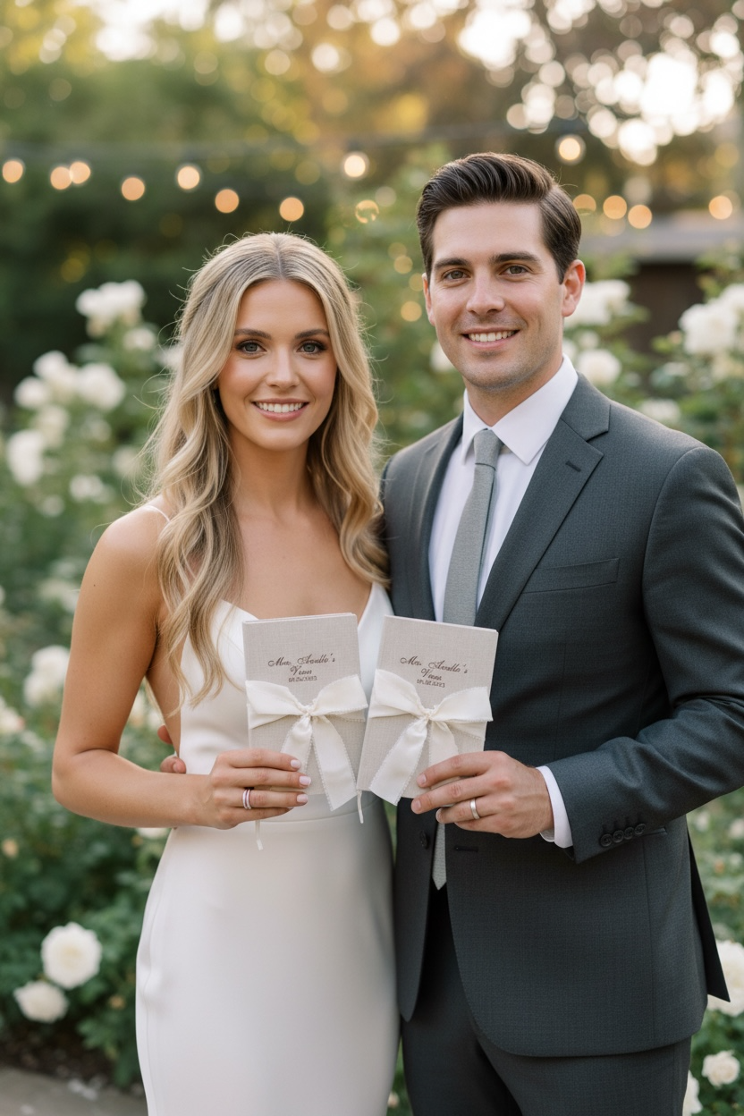 Personalized Vow Wedding Book for His and Her Wedding Day Vows
