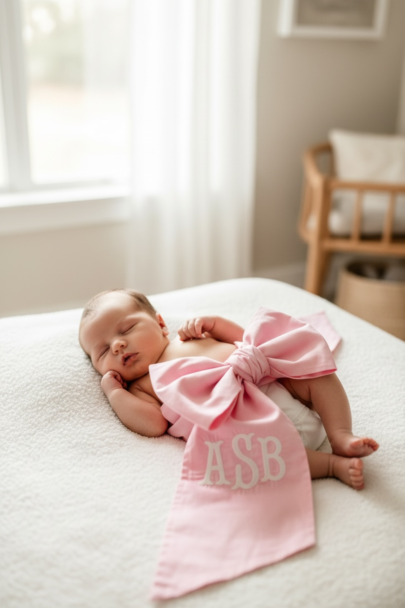 custom monogram baby sash with embroidered initial personalized newborn bow photoshoot prop embroidered initial baby sash for hospital outfit custom baby name sash for newborn photo baby bow sash for swaddle photo newborn hospital outfit monogram bow baby girl monogram sash embroidered bow baby boy personalized initial sash photoshoot custom embroidered baby sash keepsake newborn photo baby sash baby shower gift monogram sash fabric baby sash with custom initial newborn photography prop baby bow