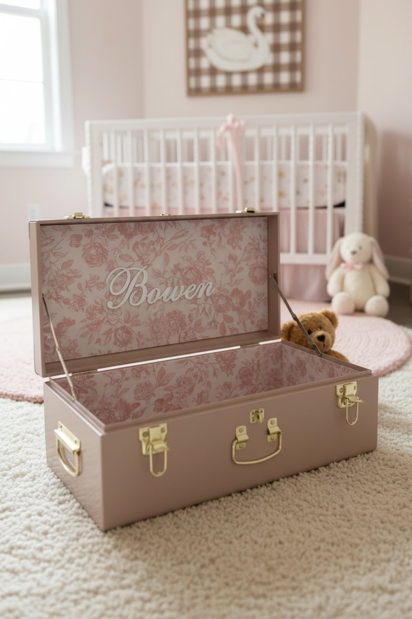 toddler first birthday gift with her name Keepsake Trunk with Name Baby Girl Memory Box Chest for Toddler Girl Pink Nursery Decor for Girl Baby Shower Gift for Baby Clothes Storage Personalized Wooden Baby Keepsake Box Baby Name Gift for Newborn Baby Gift for First Time Parents Heirloom Baby Gift for granddaughter Keepsake Personalized   Baby Keepsake Box Gift Box for New Born Baby Gift for First Born Daughter Gift for New Parents Gift for Baby Shower keepsake trunk pink with bows memory box