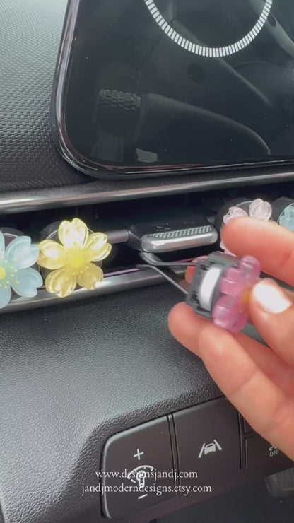 Dahlia Flower Car Clip Vent Air Freshener