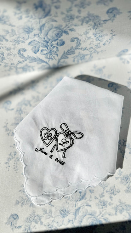 Personalized handkerchief for bride to be with custom text wedding keepsake something blue bridal shower gift engagement gift for best friend meaningful wedding day handkerchief for daughter from mother of the bride heirloom handkerchief personalized bridal accessory  keepsake gift for weddings engagement friend gift wedding memento for bride Personalized wedding handkerchief with custom message for bride something blue gift for bride to be bridal keepsake engagement present wedding day gift